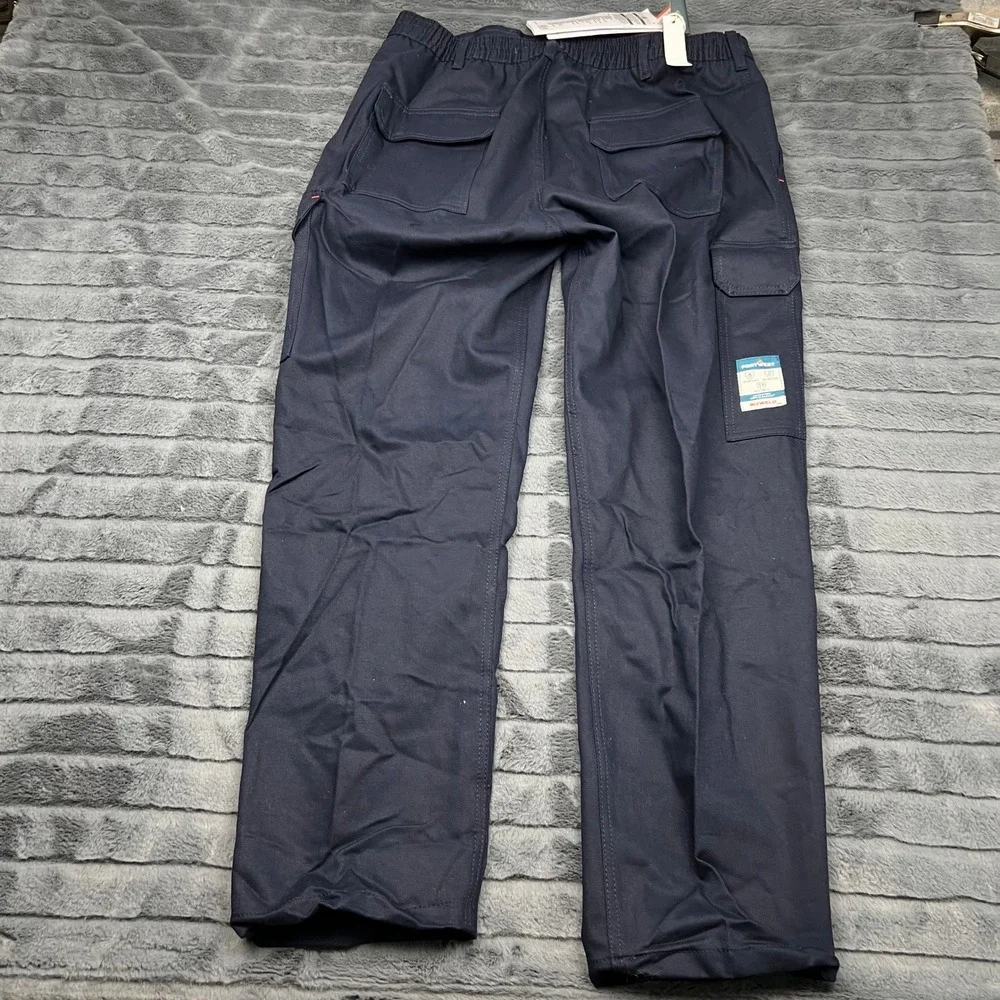 Portwest Bizweld Mens XL Navy Blue Flame Resistant Cargo Work Pants FR BZ31
